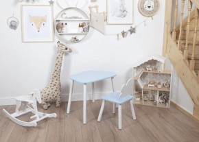 Комплект детский стол ОБЛАЧКО и стул ОБЛАЧКО ROLTI Baby (голубая столешница/голубое сиденье/белые ножки) в Губкинском - gubkinskiy.ok-mebel.com | фото 7