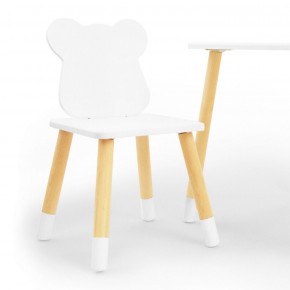 Комплект детской мебели стол и два стула Мишутка (Белый/Белый/Береза) в Губкинском - gubkinskiy.ok-mebel.com | фото