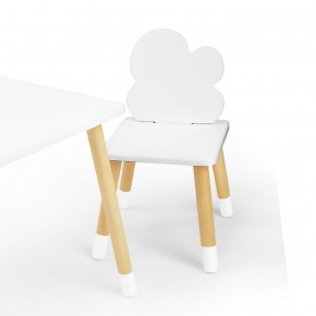 Комплект детской мебели стол и два стула Облачко (Белый/Белый/Береза) в Губкинском - gubkinskiy.ok-mebel.com | фото