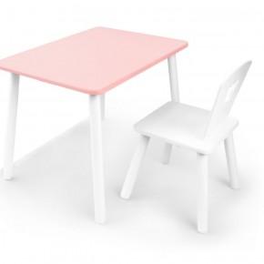 Комплект детской мебели стол и стул Корона (Розовый/Белый/Белый) в Губкинском - gubkinskiy.ok-mebel.com | фото 2