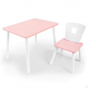 Комплект детской мебели стол и стул Корона (Розовый/Розовый/Белый) в Губкинском - gubkinskiy.ok-mebel.com | фото