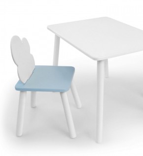 Комплект детской мебели стол и стул Облачко (Белый/Голубой/Белый) в Губкинском - gubkinskiy.ok-mebel.com | фото