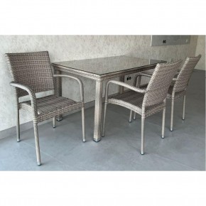 Комплект плетеной мебели T256C/Y376C-W85 Latte (4+1) + подушки на стульях в Губкинском - gubkinskiy.ok-mebel.com | фото 2