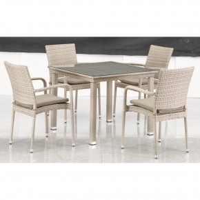 Комплект плетеной мебели T256C/Y376C-W85 Latte (4+1) + подушки на стульях в Губкинском - gubkinskiy.ok-mebel.com | фото 3