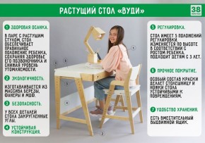 Комплект растущий стол и стул с чехлом 38 попугаев «Вуди» (Белый, Белый, Беж) в Губкинском - gubkinskiy.ok-mebel.com | фото