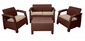 Комплект уличной мебели Yalta Premium Terrace Set (Ялта) шоколадый (+подушки под спину) в Губкинском - gubkinskiy.ok-mebel.com | фото 1