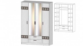 КОСТА-РИКА Шкаф 4-х створчатый (анкор светлый) в Губкинском - gubkinskiy.ok-mebel.com | фото