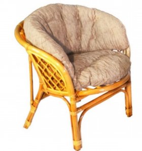 Кресло Багама, подушки светлые полные шенил (Мёд) в Губкинском - gubkinskiy.ok-mebel.com | фото 1