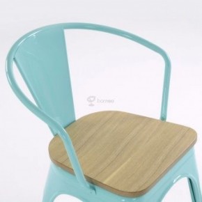 Кресло Barneo N-245 Tolix style Wood  (RAL6027 бирюзовый) в Губкинском - gubkinskiy.ok-mebel.com | фото 3