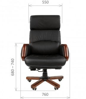 Кресло для руководителя CHAIRMAN 417 (Натуральная кожа) Черное в Губкинском - gubkinskiy.ok-mebel.com | фото 4