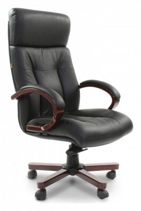 Кресло для руководителя Chairman 421 черный/орех темный, черный в Губкинском - gubkinskiy.ok-mebel.com | фото 1