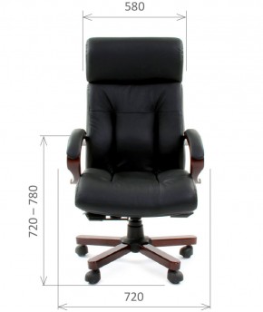 Кресло для руководителя CHAIRMAN  421 (Натуральная кожа) Черное в Губкинском - gubkinskiy.ok-mebel.com | фото 4