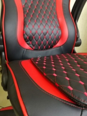 Кресло геймерское Barneo K-37 (черная экокожа красные вставки) в Губкинском - gubkinskiy.ok-mebel.com | фото 1