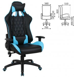 Кресло компьютерное BRABIX "GT Master GM-110" (черное/голубое) 531928 в Губкинском - gubkinskiy.ok-mebel.com | фото 2