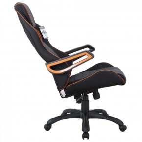 Кресло компьютерное BRABIX Techno Pro GM-003 (ткань черное/серое, вставки оранжевые) 531813 в Губкинском - gubkinskiy.ok-mebel.com | фото 4