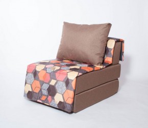 Кресло-кровать бескаркасное Харви (коричневый-геометрия браун) в Губкинском - gubkinskiy.ok-mebel.com | фото