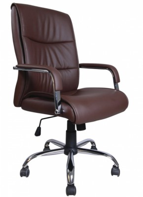 Кресло офисное BRABIX "Space EX-508" (экокожа, хром, коричневое) 531164 в Губкинском - gubkinskiy.ok-mebel.com | фото 1