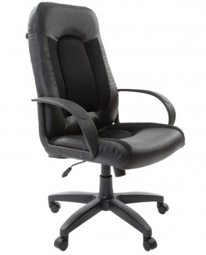 Кресло офисное BRABIX "Strike EX-525" (экокожа черная, ткань черная) 531381 в Губкинском - gubkinskiy.ok-mebel.com | фото
