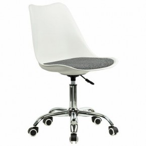 Кресло стул BRABIX "Eames MG-310 CH", хром, пластик белый, ткань серая, 532924 в Губкинском - gubkinskiy.ok-mebel.com | фото 2