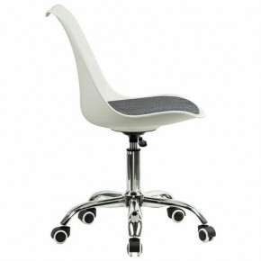 Кресло стул BRABIX "Eames MG-310 CH", хром, пластик белый, ткань серая, 532924 в Губкинском - gubkinskiy.ok-mebel.com | фото 3