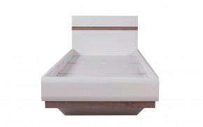 Кровать 90/TYP 90, LINATE ,цвет белый/сонома трюфель в Губкинском - gubkinskiy.ok-mebel.com | фото 3