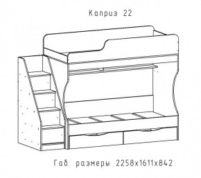 КАПРИЗ-22 Кровать двухъярусная 800 настил ЛДСП в Губкинском - gubkinskiy.ok-mebel.com | фото 2