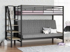 Кровать двухъярусная с диваном "Мадлен-3" (Черный/Серый) в Губкинском - gubkinskiy.ok-mebel.com | фото
