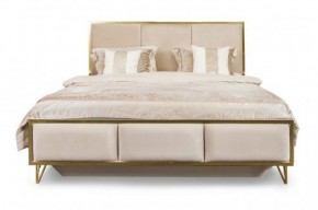 Кровать Lara 1800 с мягким изголовьем + основание (белый глянец) в Губкинском - gubkinskiy.ok-mebel.com | фото