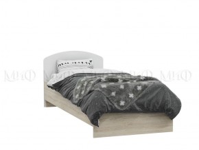 МАРТИНА Кровать 800 с настилом ЛДСП (Белый глянец/дуб сонома) в Губкинском - gubkinskiy.ok-mebel.com | фото 2