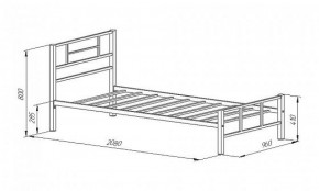 Кровать металлическая "Кадис 900х1900" Черный в Губкинском - gubkinskiy.ok-mebel.com | фото 2