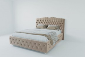 Кровать Нягань с ПМ 2000 (велюр светло-серый) в Губкинском - gubkinskiy.ok-mebel.com | фото 2
