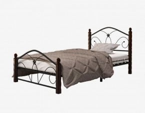 Кровать "Селена 1" Черная (900*2000) (ножки-шоколад) с коваными элементами в Губкинском - gubkinskiy.ok-mebel.com | фото 2