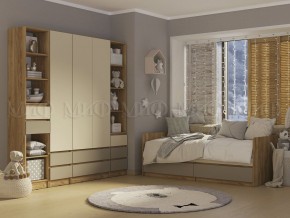 ЧЕЛСИ Color Кровать с ящиками 800 с настилом ЛДСП (Слоновая кость/Глиняный серый/Дуб крафт) в Губкинском - gubkinskiy.ok-mebel.com | фото 2