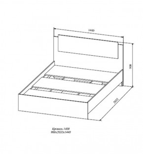 СОФИ СКР1400.1Кровать 1400 в Губкинском - gubkinskiy.ok-mebel.com | фото 2