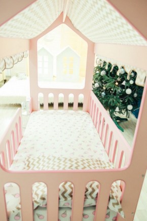 Кровать-домик без ящика 800*1600 (Розовый) в Губкинском - gubkinskiy.ok-mebel.com | фото 3