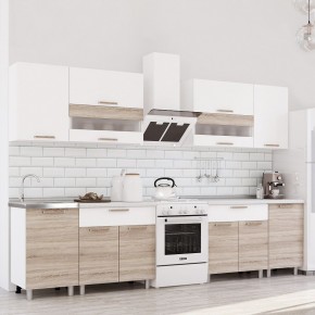 Кухня Айсбери 2.4 м (Белый/Дуб Сонома) в Губкинском - gubkinskiy.ok-mebel.com | фото