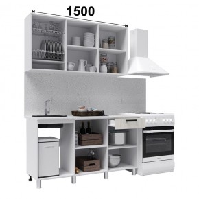 Кухня ДИОР 1500 (Белый/Дуб Крафт белый) в Губкинском - gubkinskiy.ok-mebel.com | фото 2