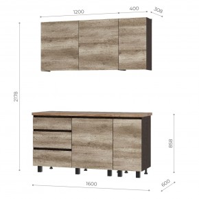Кухня Энигма 1.6 м (венге/дуб каньон) в Губкинском - gubkinskiy.ok-mebel.com | фото 5