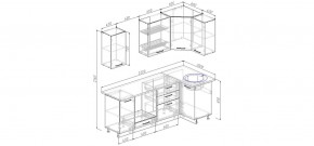 Кухня угловая Антрацит 2200х1000 (Стол. 38мм) в Губкинском - gubkinskiy.ok-mebel.com | фото 2