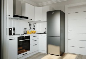 Кухонный гарнитур Белый Глянец 2200*1000 (Стол. 26мм) в Губкинском - gubkinskiy.ok-mebel.com | фото