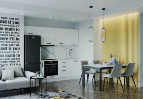 Кухонный гарнитур Белый Глянец 2550 (Стол. 38мм) в Губкинском - gubkinskiy.ok-mebel.com | фото