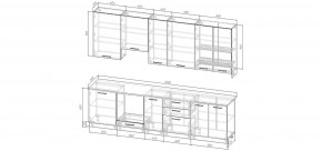 Кухонный гарнитур Меренга 3000 h950 (Стол. 26мм) в Губкинском - gubkinskiy.ok-mebel.com | фото 2
