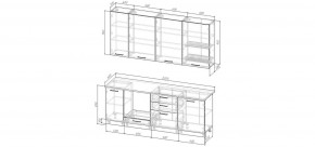 Кухонный гарнитур Санторини 2200 h 950 (Стол. 26мм) в Губкинском - gubkinskiy.ok-mebel.com | фото 2