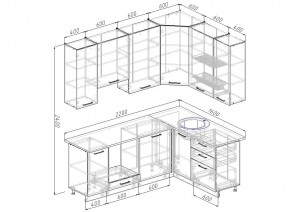 Кухонный гарнитур угловой Графика 2200х1600 (Стол. 38мм) в Губкинском - gubkinskiy.ok-mebel.com | фото 2