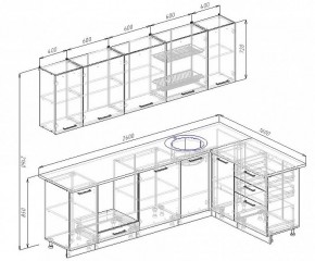 Кухонный гарнитур угловой Графика 2600х1600 (Стол. 38мм) в Губкинском - gubkinskiy.ok-mebel.com | фото 2