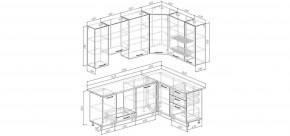 Кухонный гарнитур Умбра 2200*1600 h950 (Стол. 26мм) в Губкинском - gubkinskiy.ok-mebel.com | фото 2