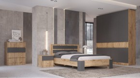 ЛЕНОРА Спальный гарнитур (модульный) графит в Губкинском - gubkinskiy.ok-mebel.com | фото