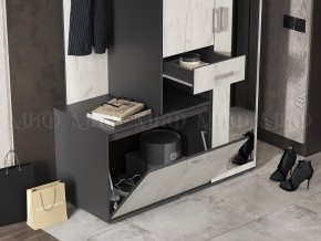 ЛИРА Прихожая ЛДСП (графит/дуб крафт белый) в Губкинском - gubkinskiy.ok-mebel.com | фото 4