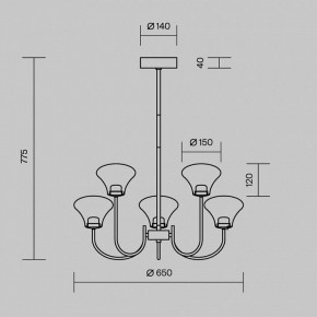 Люстра на штанге Maytoni Dynasty MOD402PL-L20BS3K в Губкинском - gubkinskiy.ok-mebel.com | фото 6