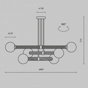 Люстра на штанге Maytoni Teatro MOD287PL-06BS в Губкинском - gubkinskiy.ok-mebel.com | фото 3